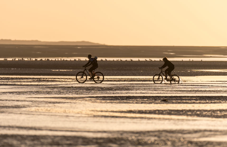 A vélo en Baie de Somme à marée basse