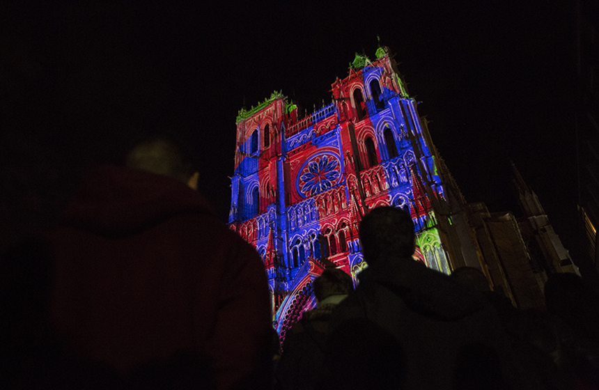 La cathédrale d'Amiens en couleurs du 1er au 31 décembre 2022