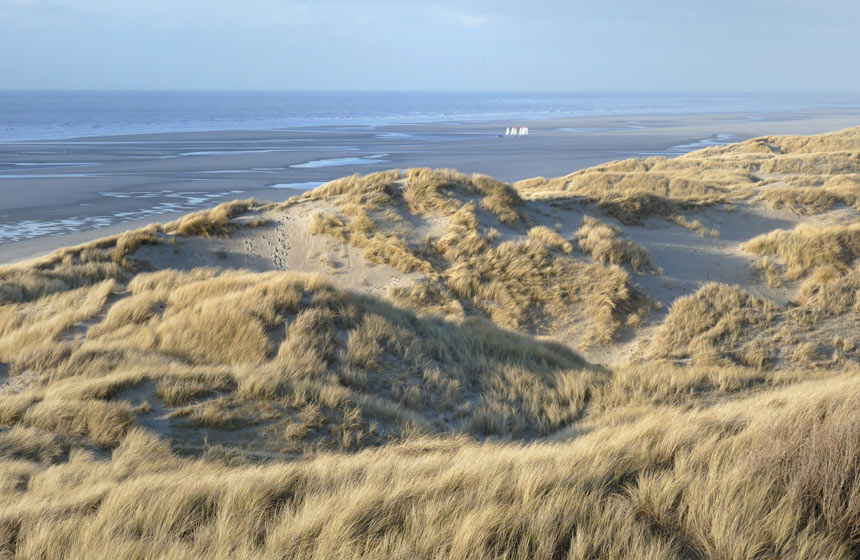 Les dunes et plage de Fort-Mahon ou Quend pour faire du char à voile
