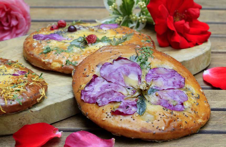 Les biscuits à base de fleurs de la Table du jardinier à Valloires
